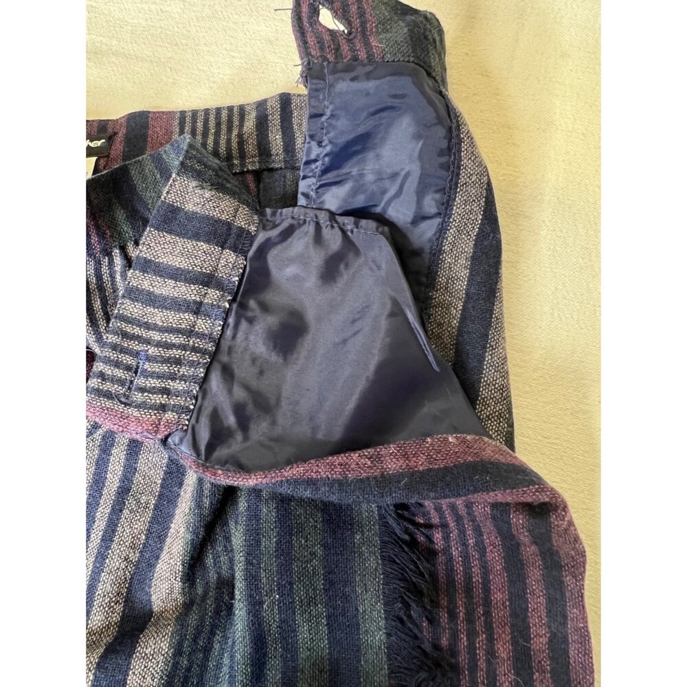 VTG Pan-Her Women 9/10 Plaid Wool Blend Skirt W/ Fringed Side Union USA Made - Picture 5 of 11